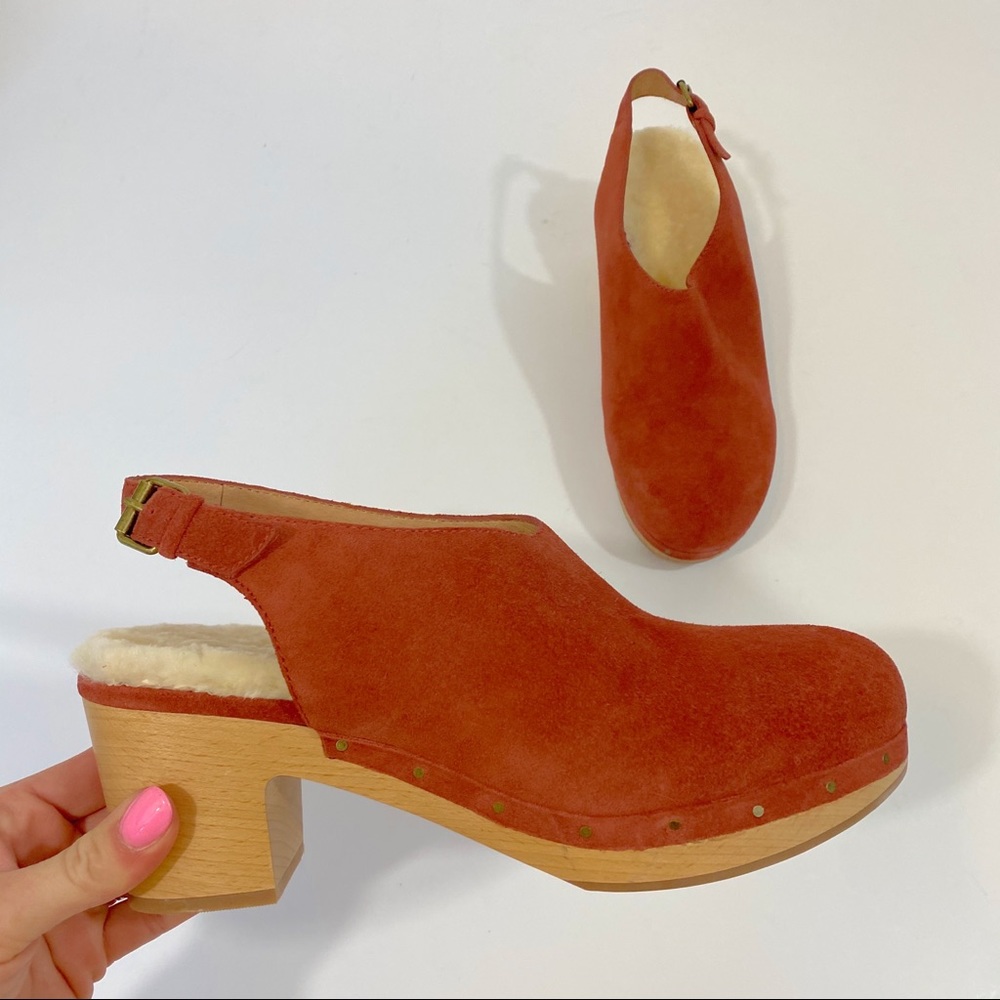 Madewell The Marlo Shearling Slingback Mules EUC
